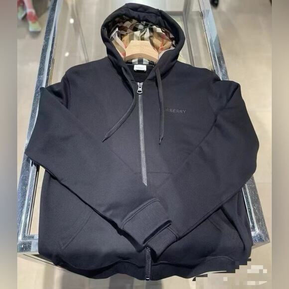 Burberry Black Men's Logo Hoodie Size L - Picture 6 of 6